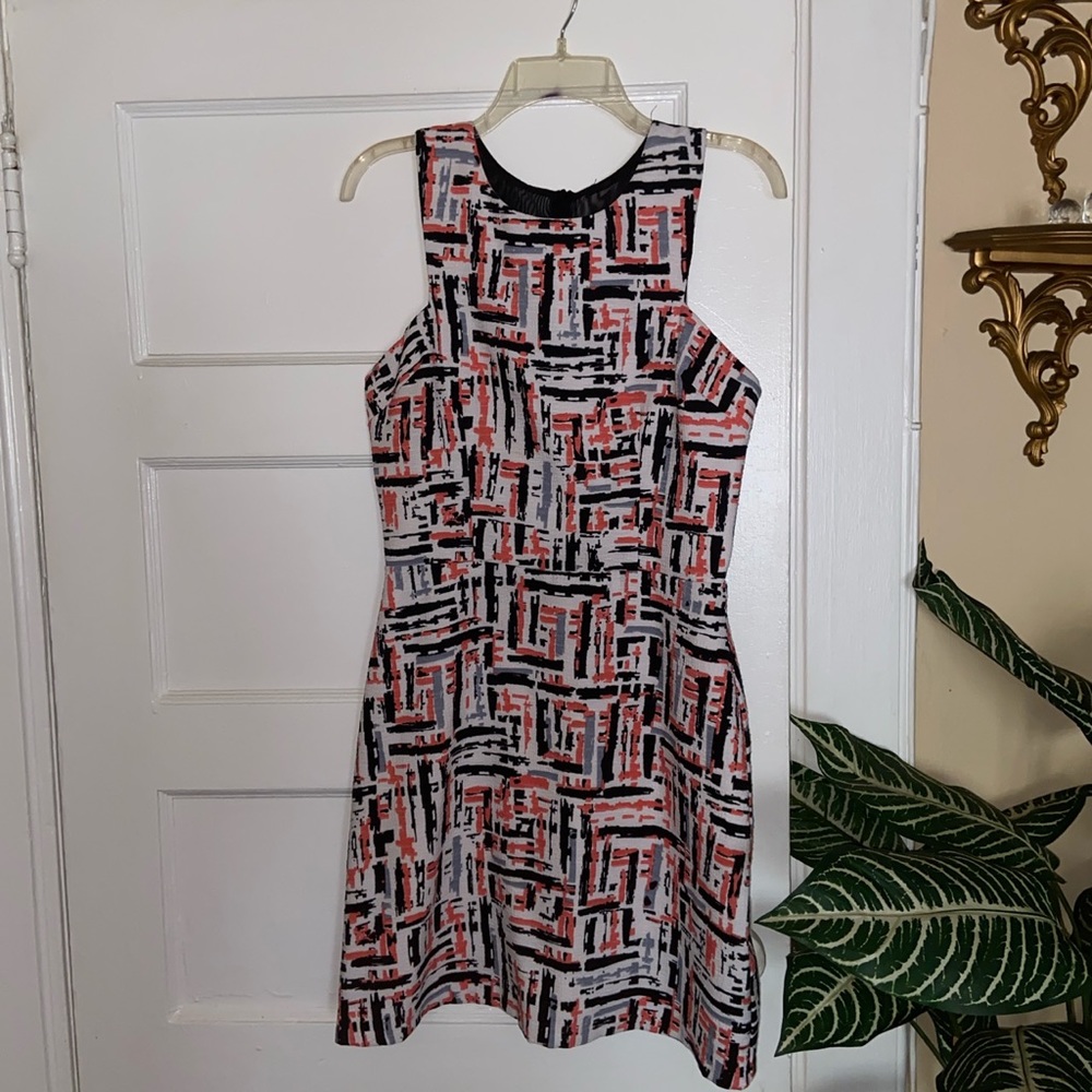 A pattern dress with mesh back
